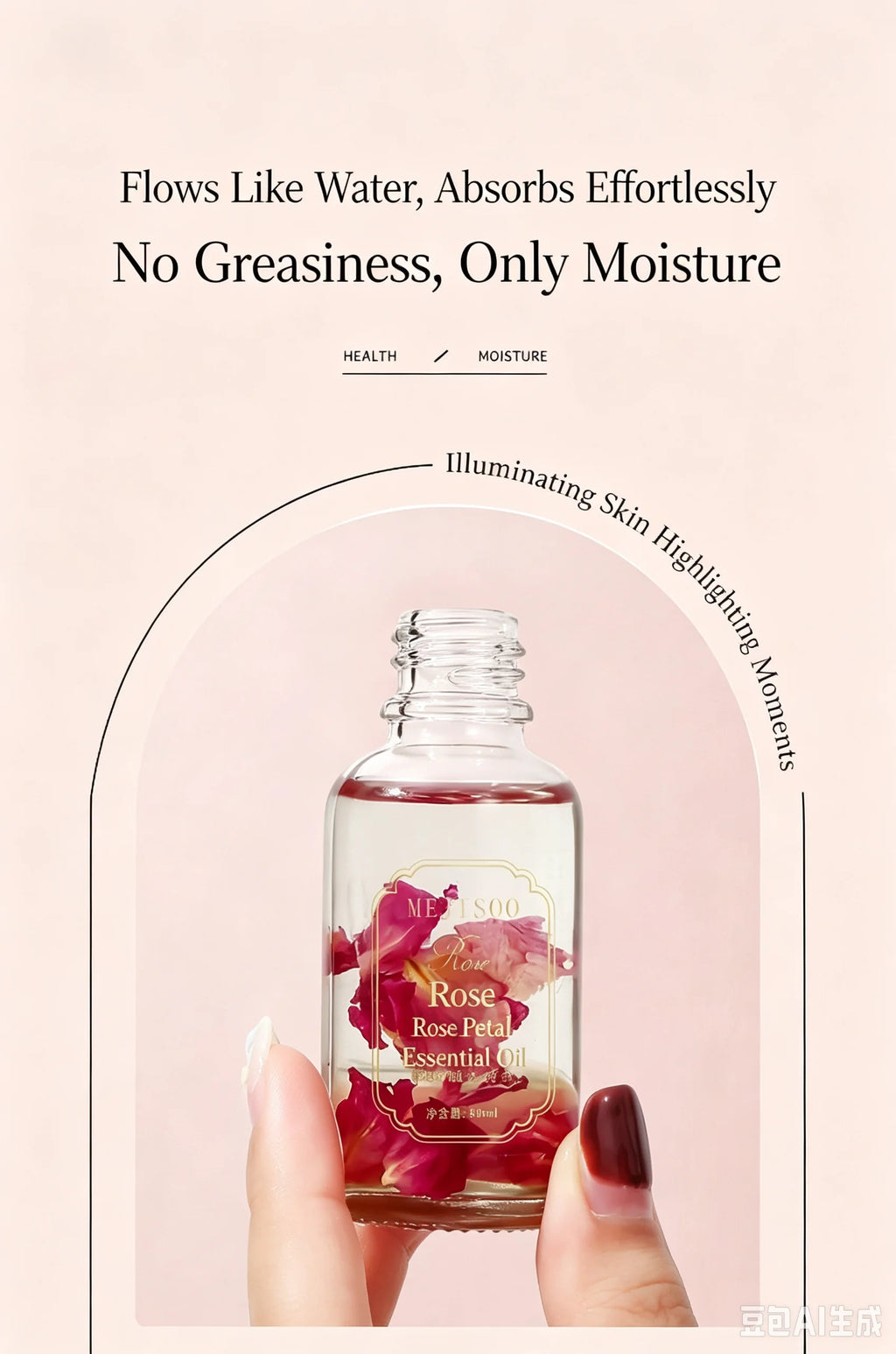 Natural Marigold & Rose Petal Essential Oil Body Massage Oil for Back Opening Therapy Facial Essence Hair Nourishing Care Oil