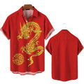 3d Printed 2025 Chinese Dragon Shirt Men Women Fashion Summer Hawaiian Shirt Fashion Top Loose Short Sleeves Blouse Clothing