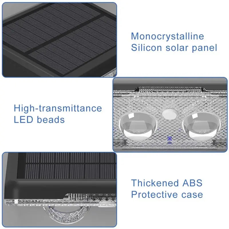 A69eoutdoor LED Solar Wall Lamp 4PCS RGB For Garden Courtyard Decor Light Fixture Auto On/Off Fence Lighting
