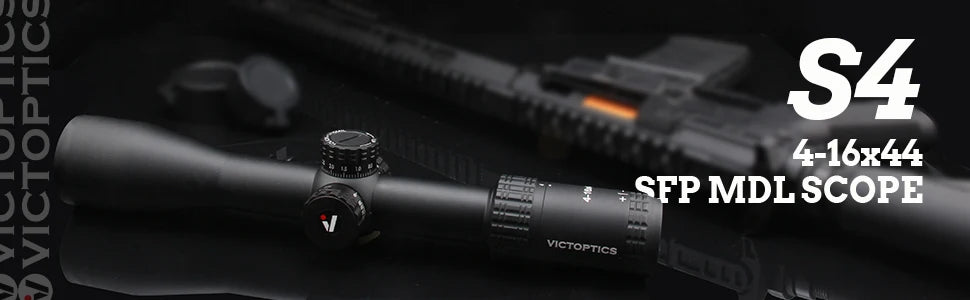 VictOptics S4 4-16x44 SFP Riflescope,Crystal Clear Optics,With Turret Lock Feature,Wide Field of View,For Benchrest and hunting