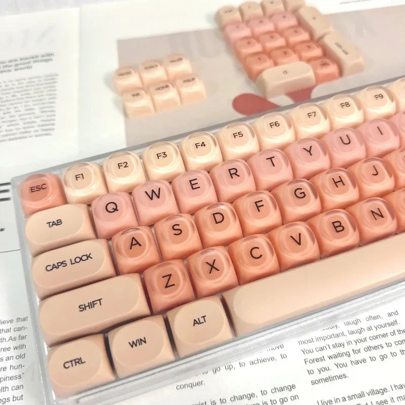 Gradient Purple Black Pink Crystal Keycaps Custom DIY for Gaming Mechanical Keyboard PBT Key Caps Set for Keyboard 68 70 80 90