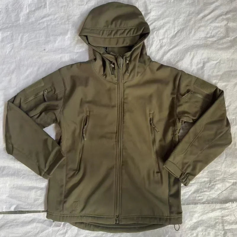Men's Military Tracksuit Winter Set Fleece Tactical Parkas  Cargo Jackets Hiking Camping Pants Climbing Softshell Casual Coats
