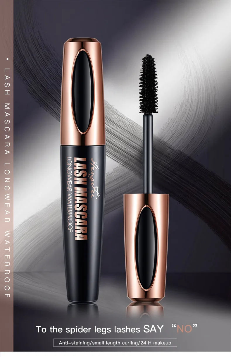 Extension 4D Pure Silk Fiber Lash Mascara Makeup Waterproof Ultra Black Volume and Length Thick Lash Extension Makeup Eyelash
