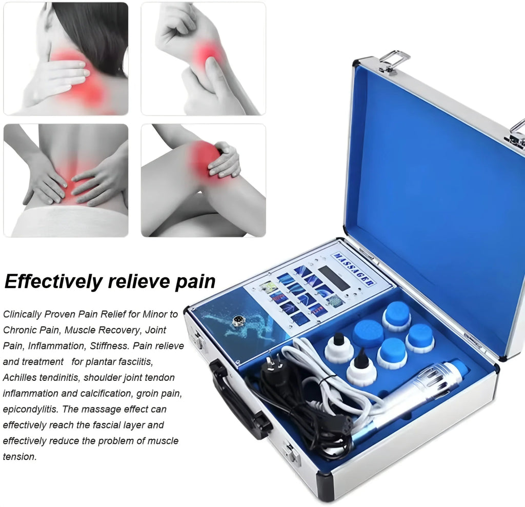 Portable Deep Tissue Percussive Massager for Muscle Recovery, High-Frequency Handheld Body Relaxation Tool with 7 Heads