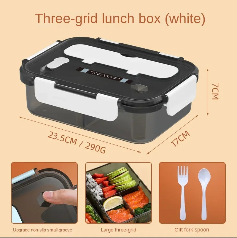 Transparent Lunch Box for Kids Food Storage Container with Lids Leak-Proof Microwave Food Warmer Snacks Bento Box Japanese Style
