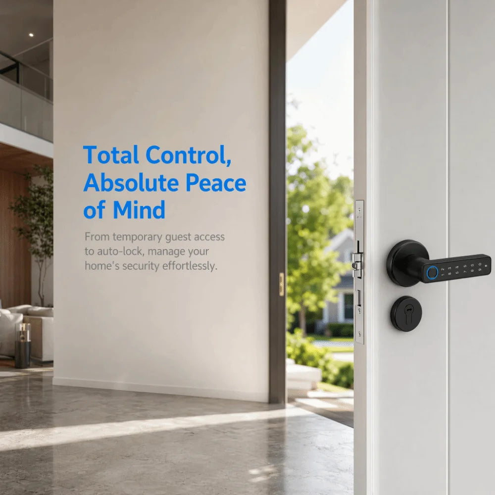 Remote Lock Smart Fingerprint Door Lock Smart Password Electronic Digital Door Handles WiFi Gateway Key Biometric Door Lock
