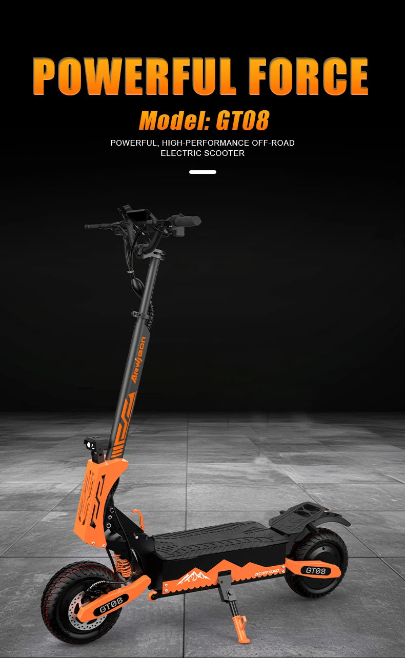 Arwibon 5600W Electric Scooter for Adults Dual Motor 46MPH Top Speed 60V27AH Battery 11-inch Off-Road Tires Sport Folding Design