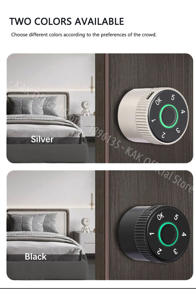 KAK Tuya APP Fingerprint Cylinder Smart Door Lock Electronic Digital Password Code Lock Keyless Remote Control Lock Hardware