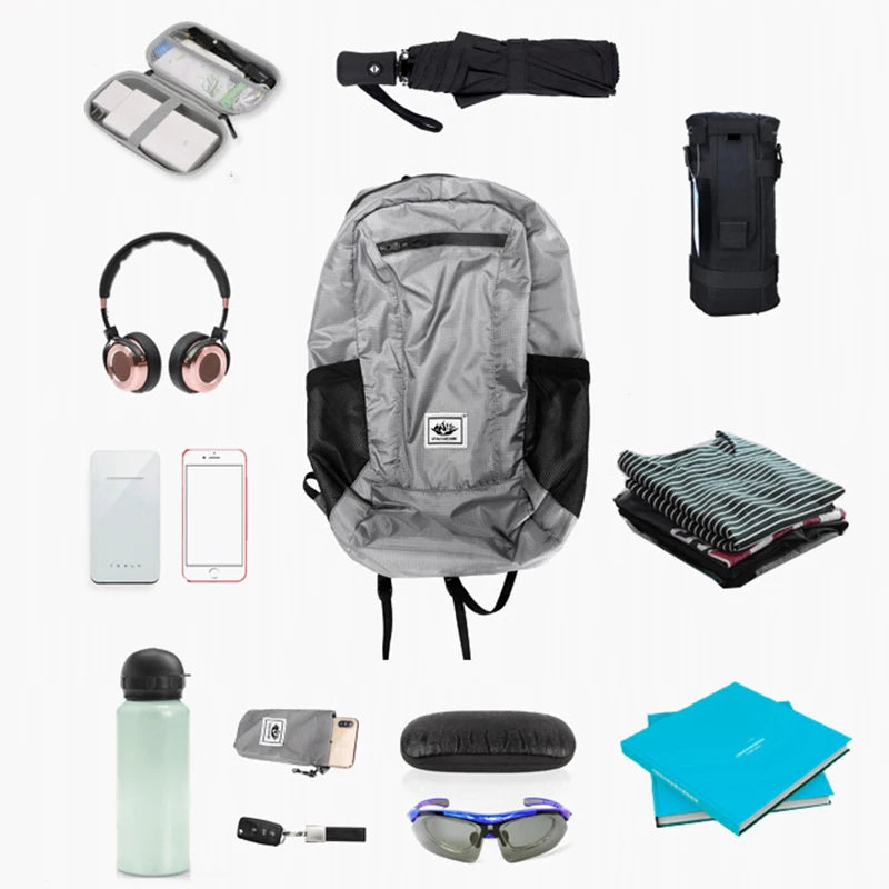 Outdoor Hiking Bag 20L Lightweight Portable Backpack Foldable Waterproof Folding Ultralight Pack for Women Men Travelling Hiking