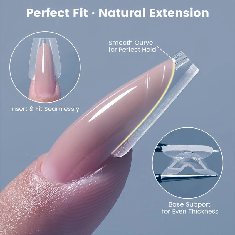240 Pieces of Dual-Form Nail Forms - Nail Molds, Can Quickly Extend Nails, No Paper Forms Needed, 15 Sizes of Plastic Forms, Salon Nail Art Tools