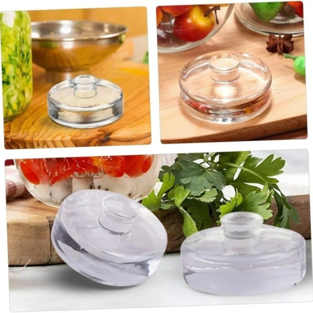 Fermented Glass Weights with Handle Sealed Wide Mouth Mason Jar Lid Kitchen Gadgets Clear Cheeseits Fermentation