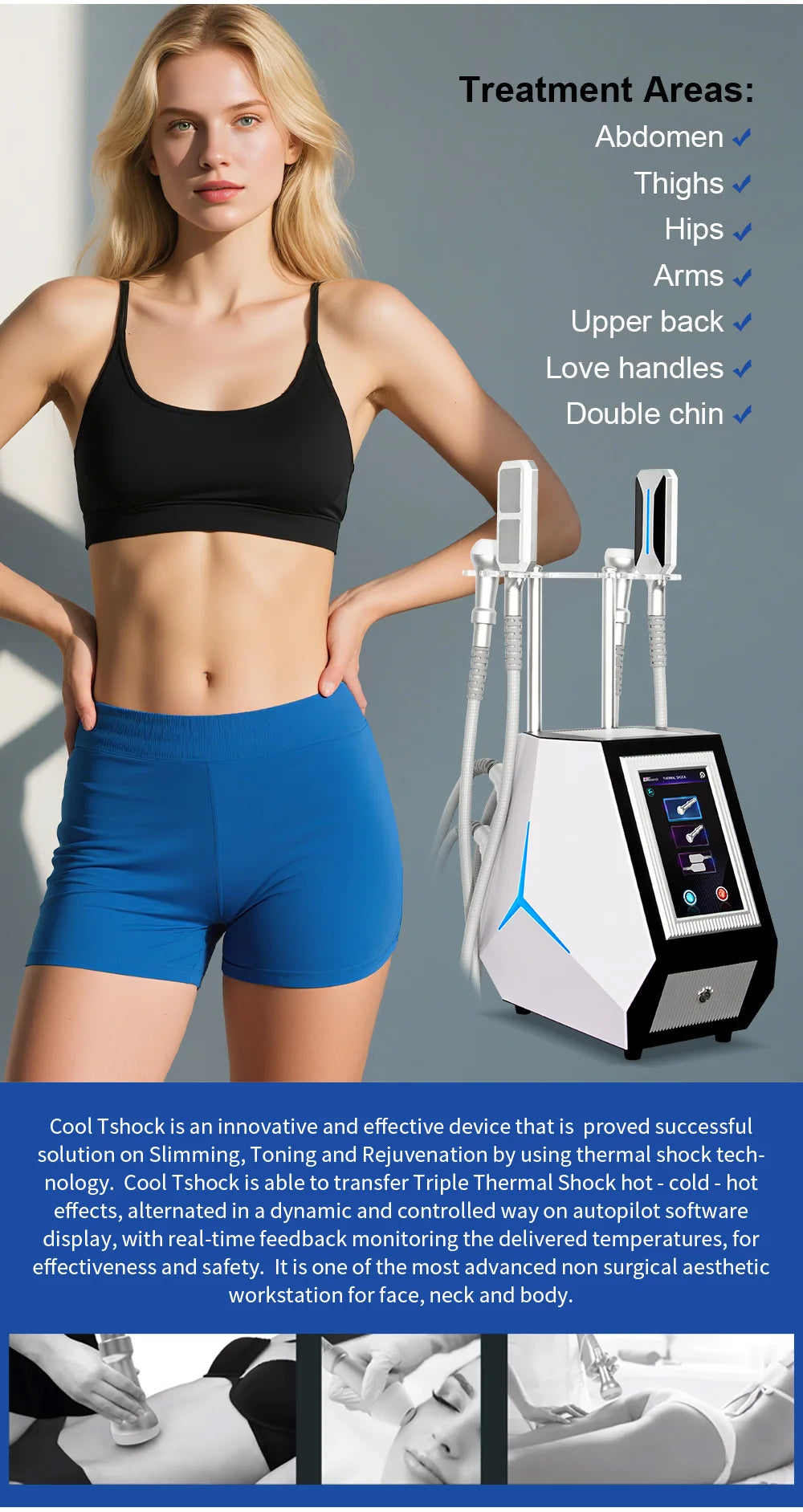 Professional Cryoskin Slimming Machine 2 Round Heads 2 Freezing Plates Skin Tightening Cellulite Removal Device
