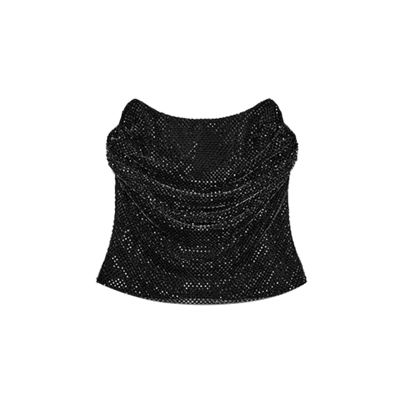 Sexy Diamond Halter Dress Women Shinny Sleeveless Backless V-neck Slim A-line Dresses Female 2026 Spring Summer Party Lady Robes