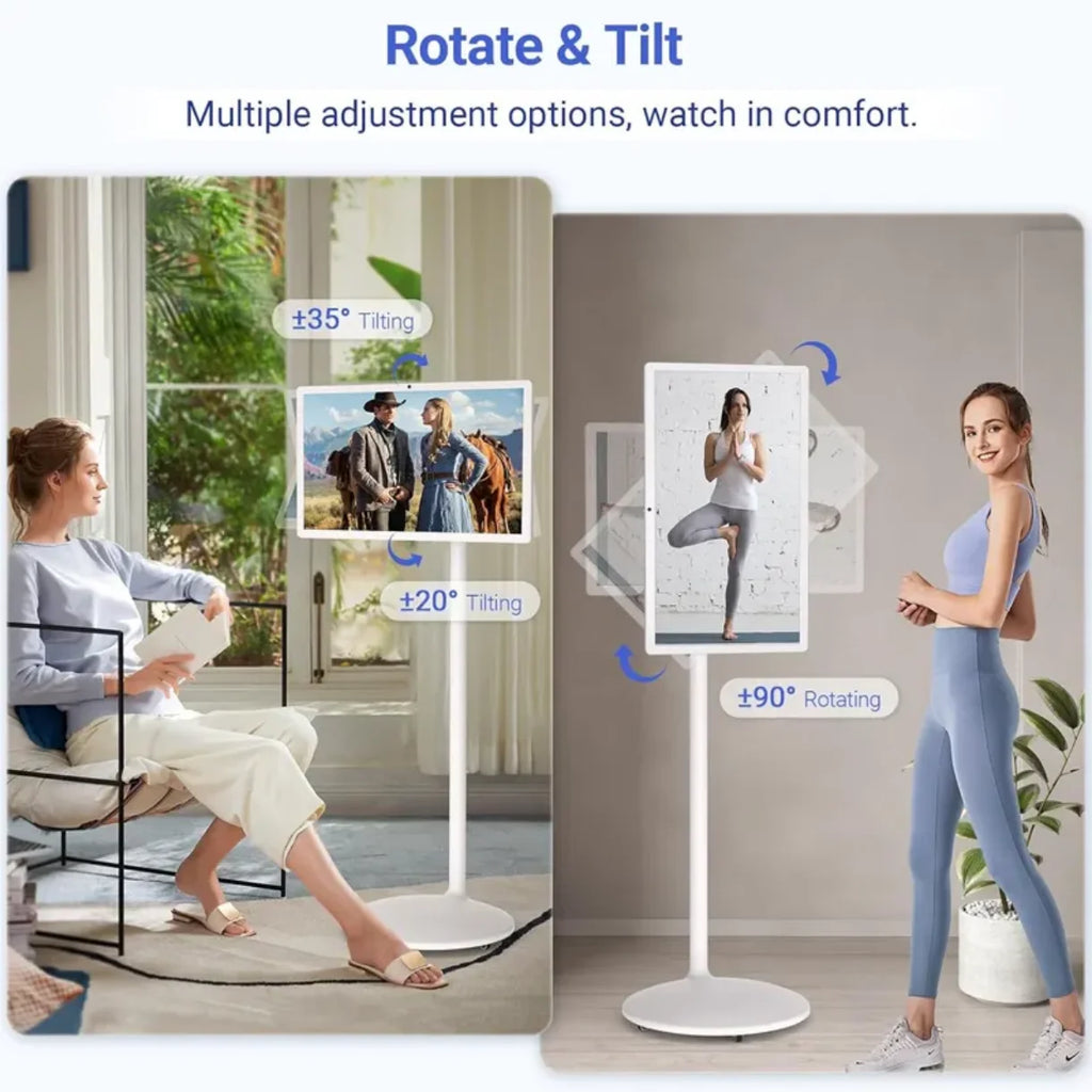 32 Inch Live Streaming Broadcast Equipment Projector Mobile Phone Touch Screen Display Rollable Floor Standing Smart TV
