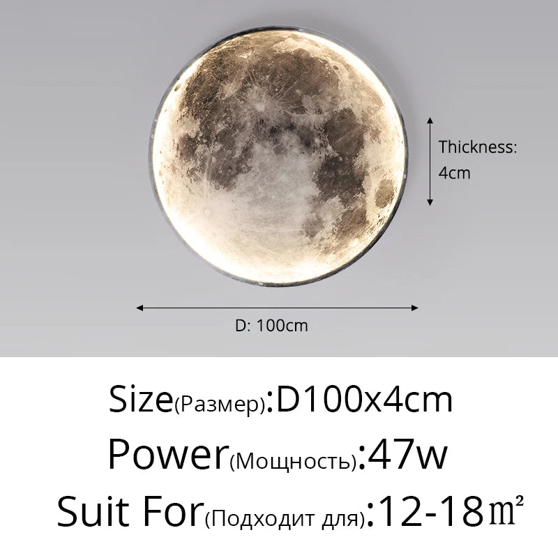 Modern Minimalist LED Moon Wall Lamp Indoor Lighting for Bedroom Background Wall Living ROOM Decorative Bedside Lights