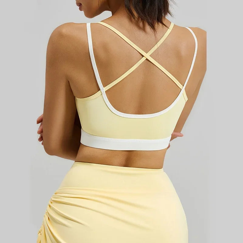 2026 Women's Sports Bra Fixed Cup Yoga Pilates Running Jump Rope Comfortable Tank Top