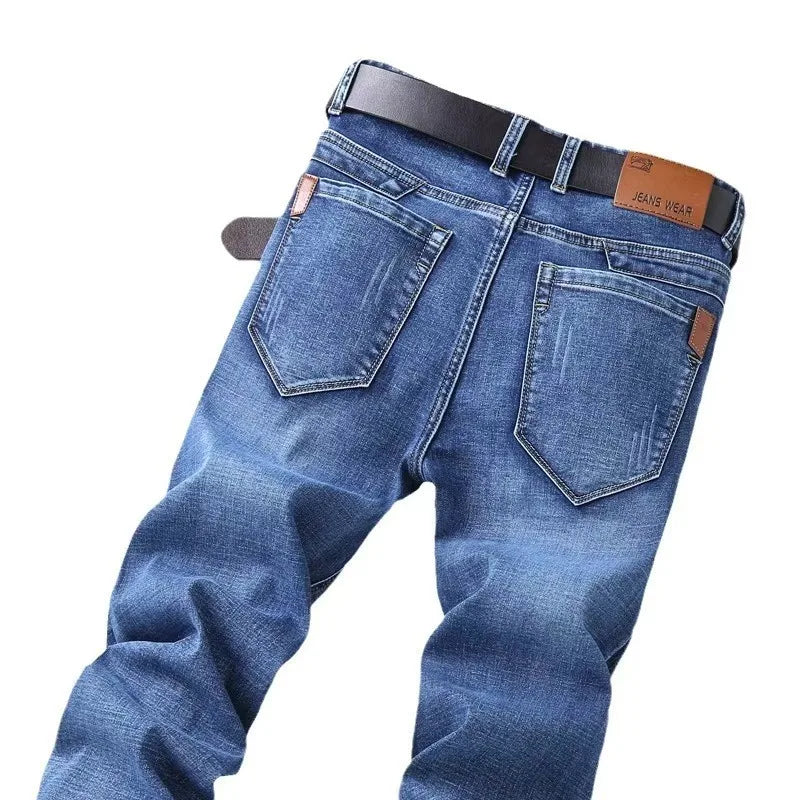 2026 New Business Men's Jeans Casual Comfortable Straight Stretch Fashion Classic Premium Blue Black Denim Pants Large Pants