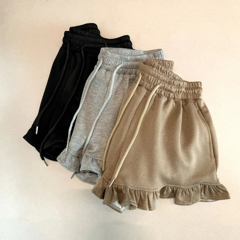 High Waist Wide Leg Casual Shorts Women Summer Korean Loose Versatile Wood Grain  Sports Beach Hot Pants Asymmetric Strai...
