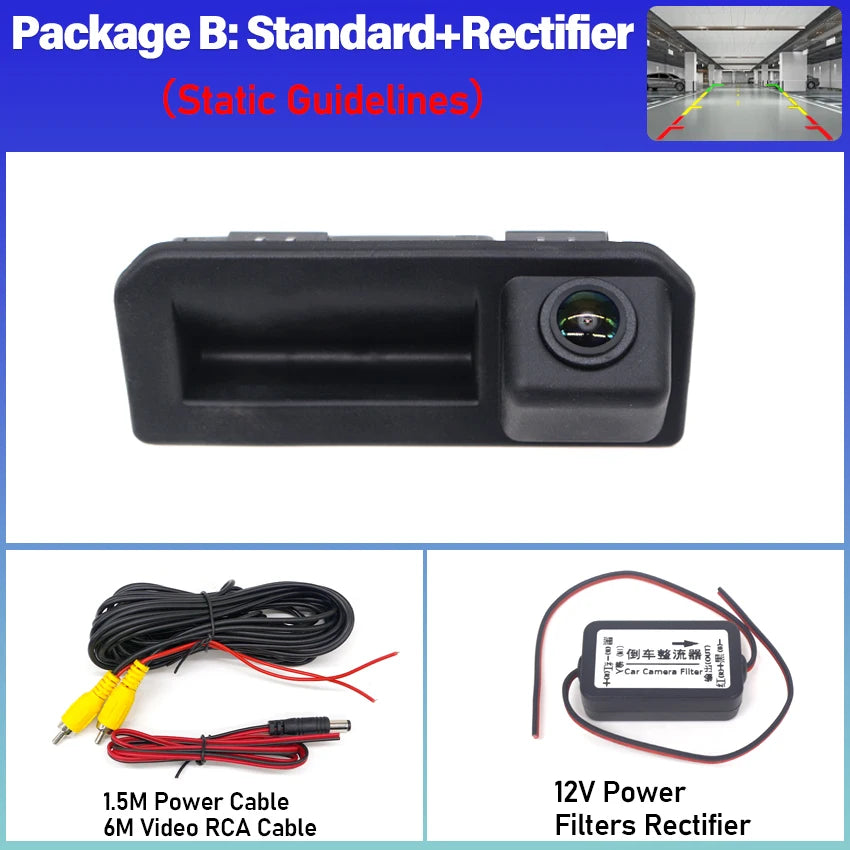 Car Parking Camera For Seat Ateca 2016~2023 Arona 2017~2023 Fisheye Lens Trunk Handle Rear View Camera HD CCD Night Vision