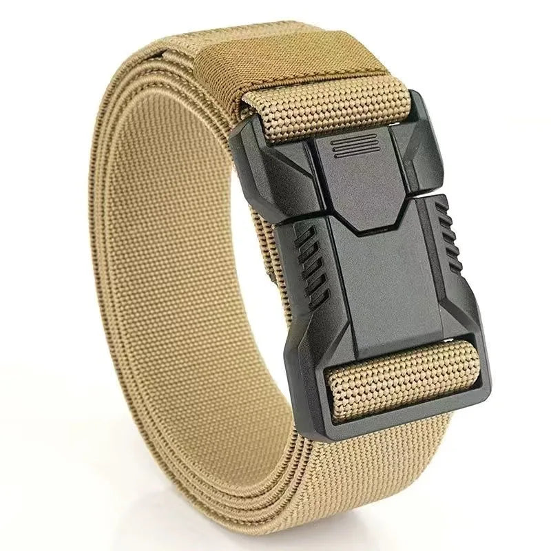 Nylon Tactical Belt Men Automatic Buckle Quick Release Military Belt Outdoor Casual Workwear Training Pants Heavy Duty Web Belt