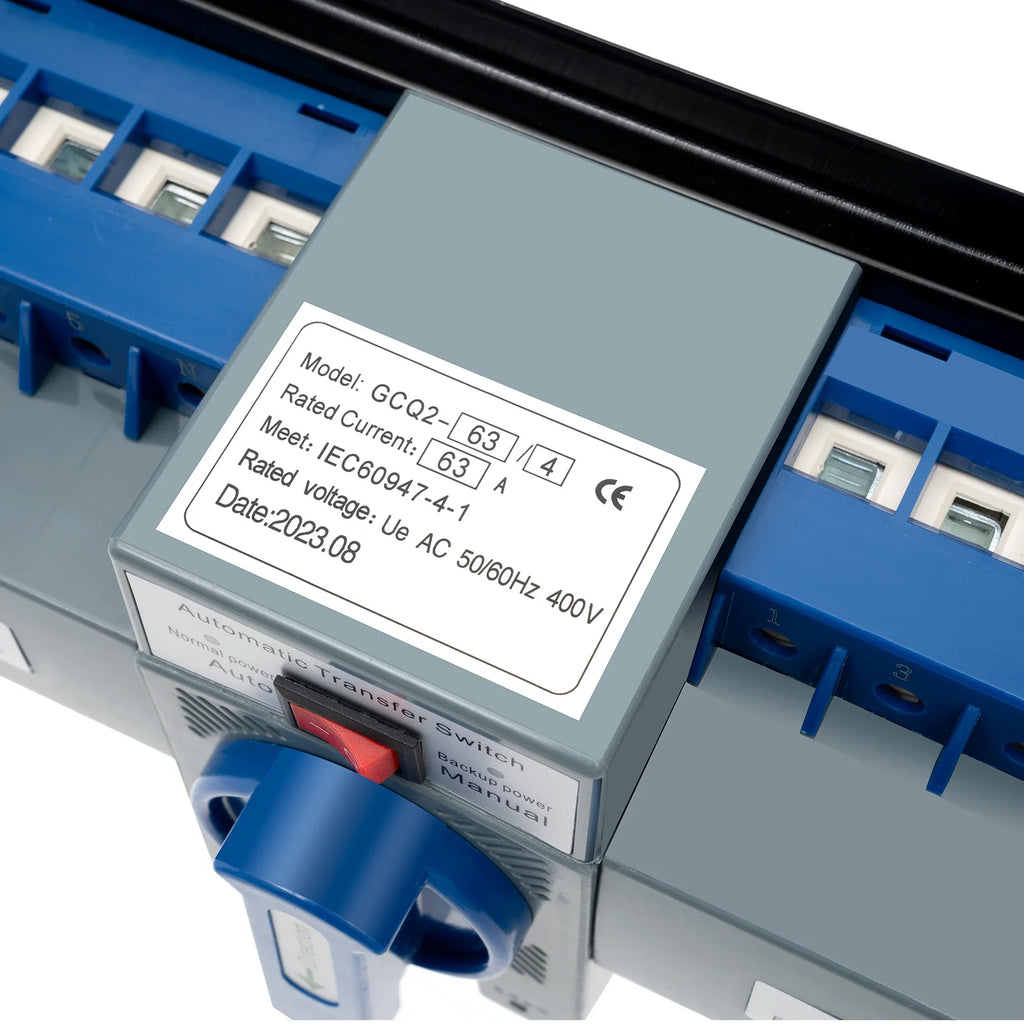 4P 63A 220V Dual Power Automatic Transfer Switch Manual/Auto Uninterruptible Emergency Power Supply Change-Over Switch -CB Level