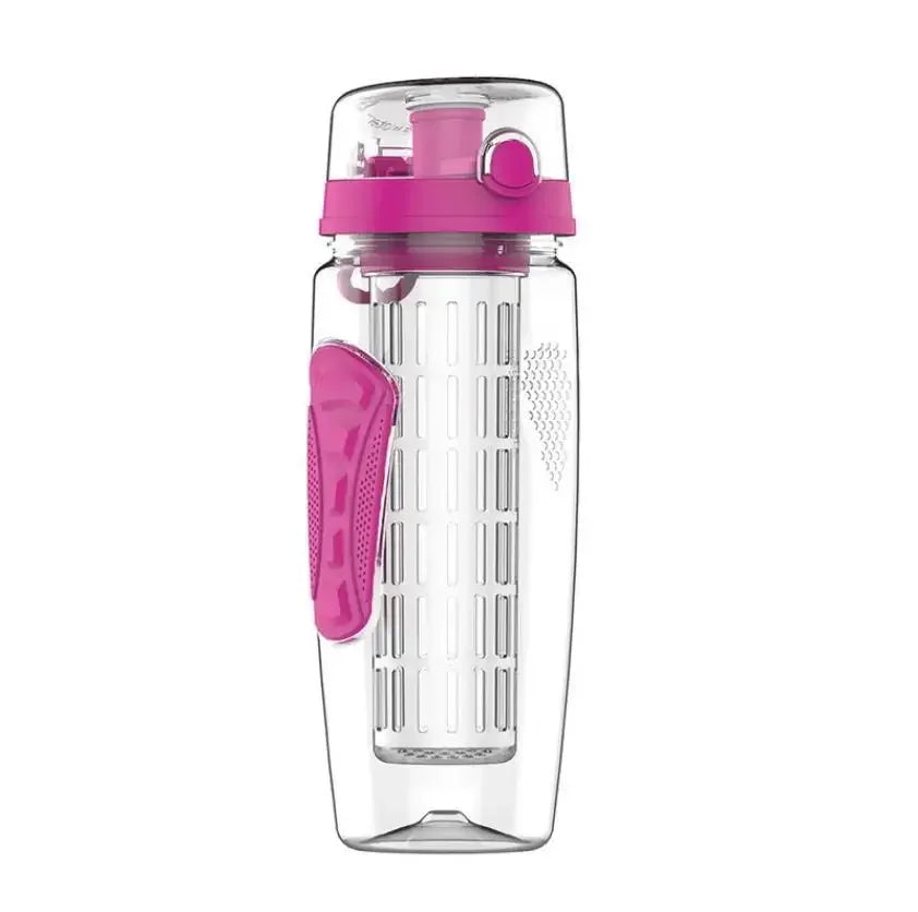 32 OZ Fruit Infuser Water Bottle BPA Free Sports Bottle Tritan Leakproof Plastic Fruit Water Bottle for Gym Camping Travel