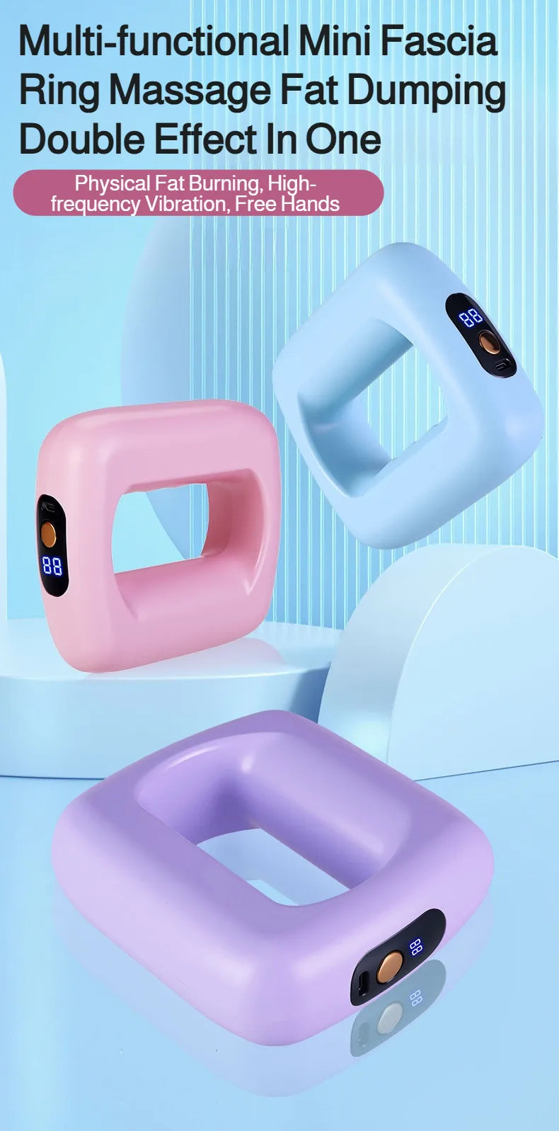 Mini Fat Shaking Massager USB Rechargeable Vibrating Muscle Relaxation Body Slimming Massage Device Portable Fitness Tool