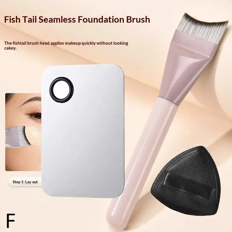 Foundation Brush +Makeup Palette + Black Powder Puff Set Foundation Cream Mixing Tool Nail Art Makeup Cosmetic Makeup Tool Kits