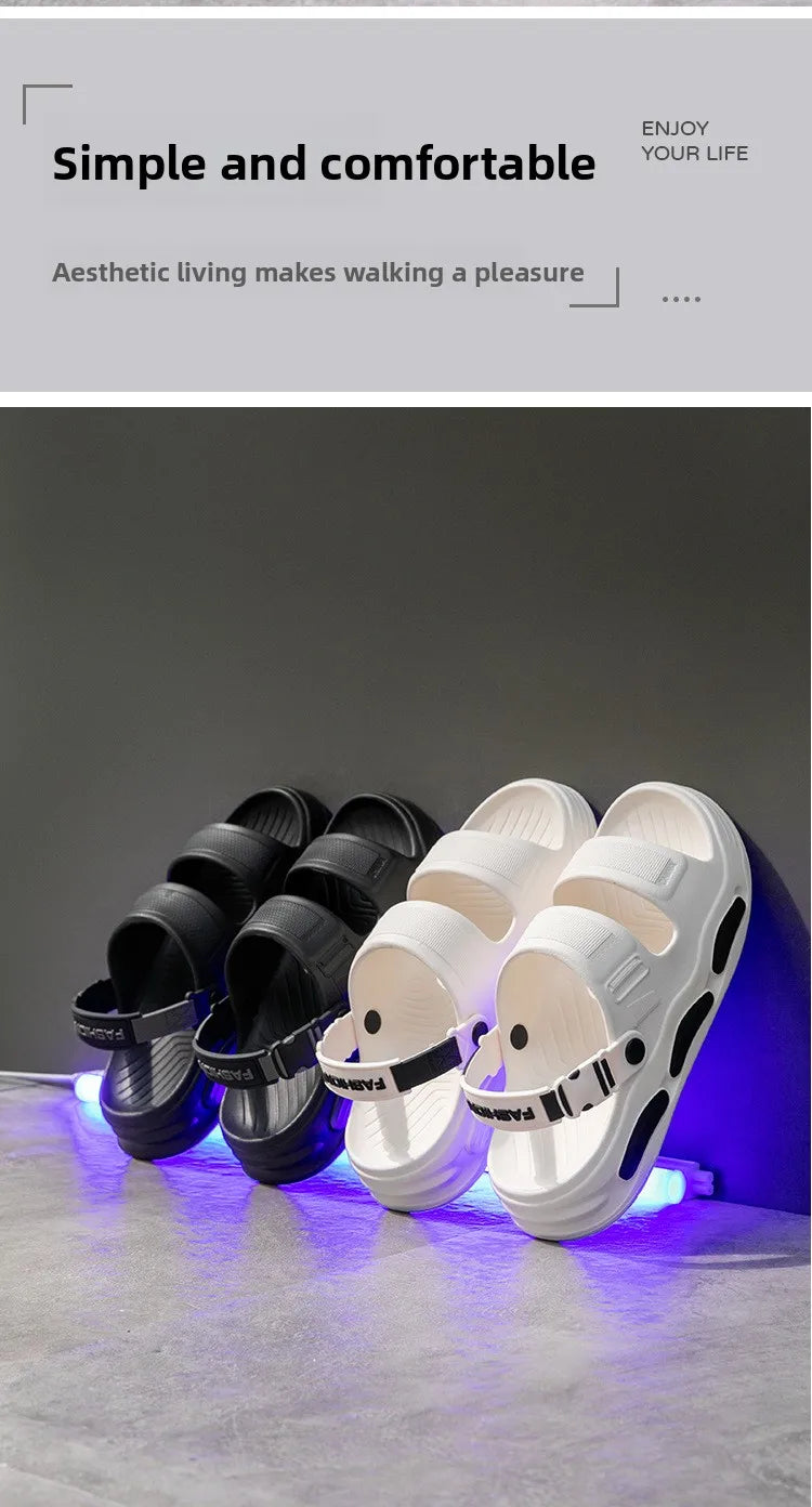 New lightweight and soft cloud like men's sandals and slippers for summer outings, durable and thick soled, anti slip