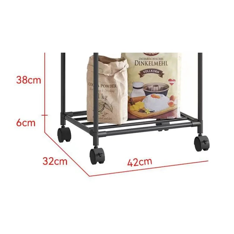 Kitchen Storage Rack Multilayer No Drill Rolling Shelf for Pots Microwave Oven Vegetables Organizer