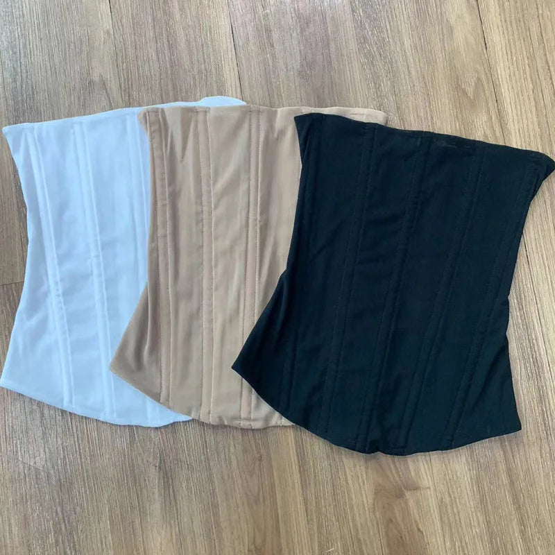 Fishbone waist Sexy Corset tops Harajuku Aesthetic Tank Top High Elasticity Seamless Crop tops Y2K party Camis Women Clothing