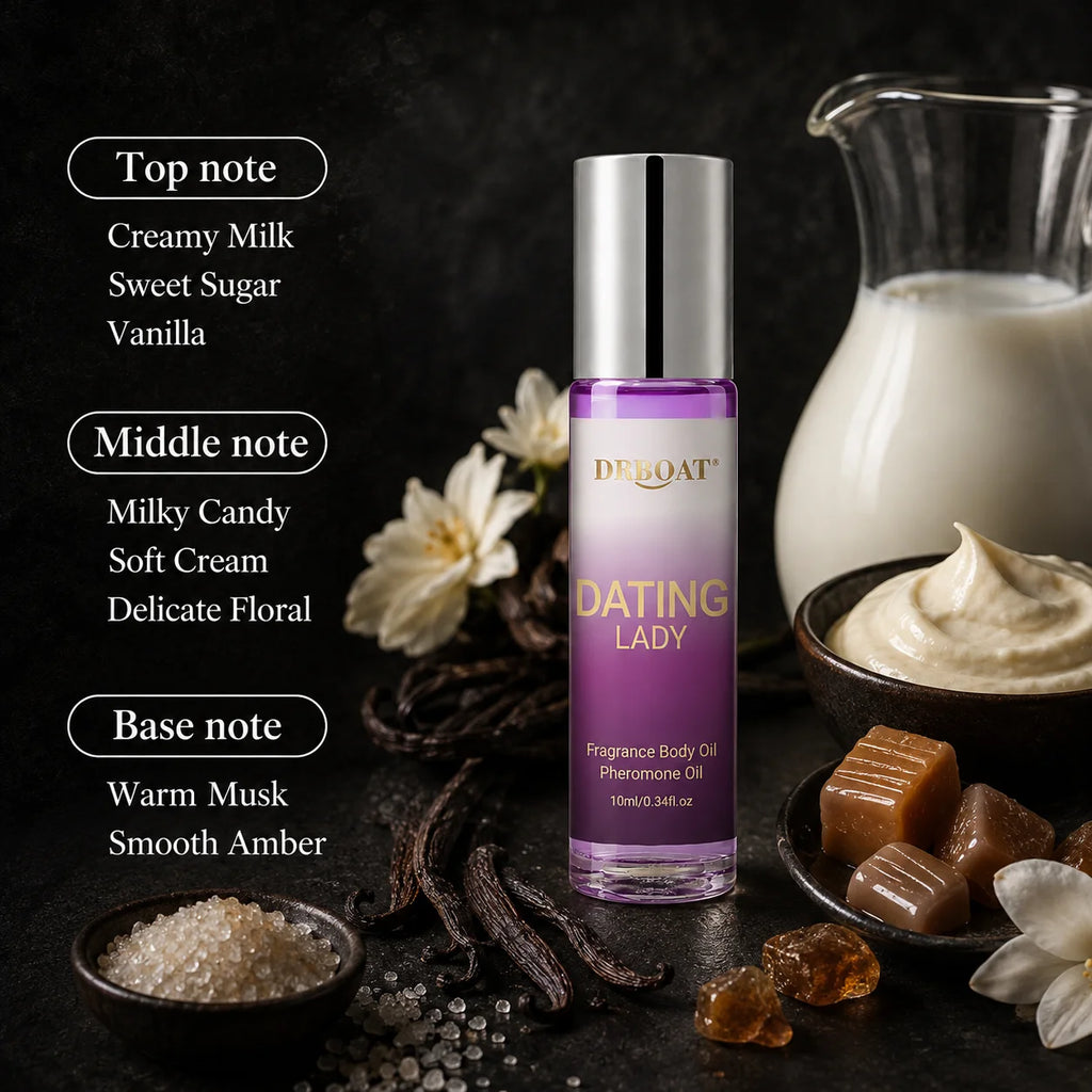 10ML Roll‑On Pheromone Oil - Portable Perfume Oil,Creamy Milk Gourmand Rich Scent Eau de Parfum, Fragrance Oil for Dating