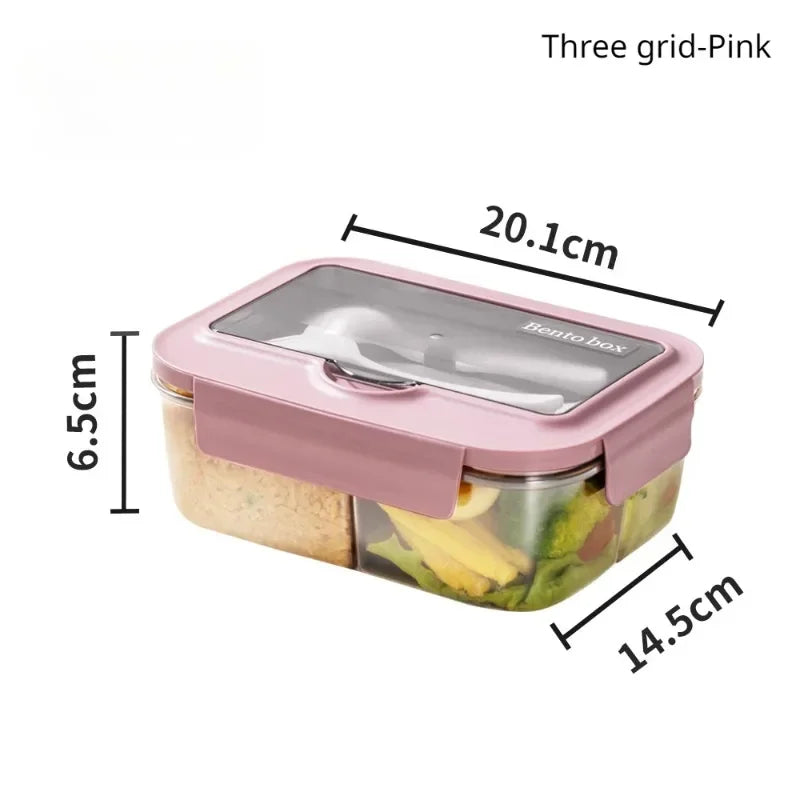 Food-grade Lunch Boxes Home Children's Compartments Bento Box Can Be Heated Microwave Oven Student Rectangle Plastic Lunch Boxes