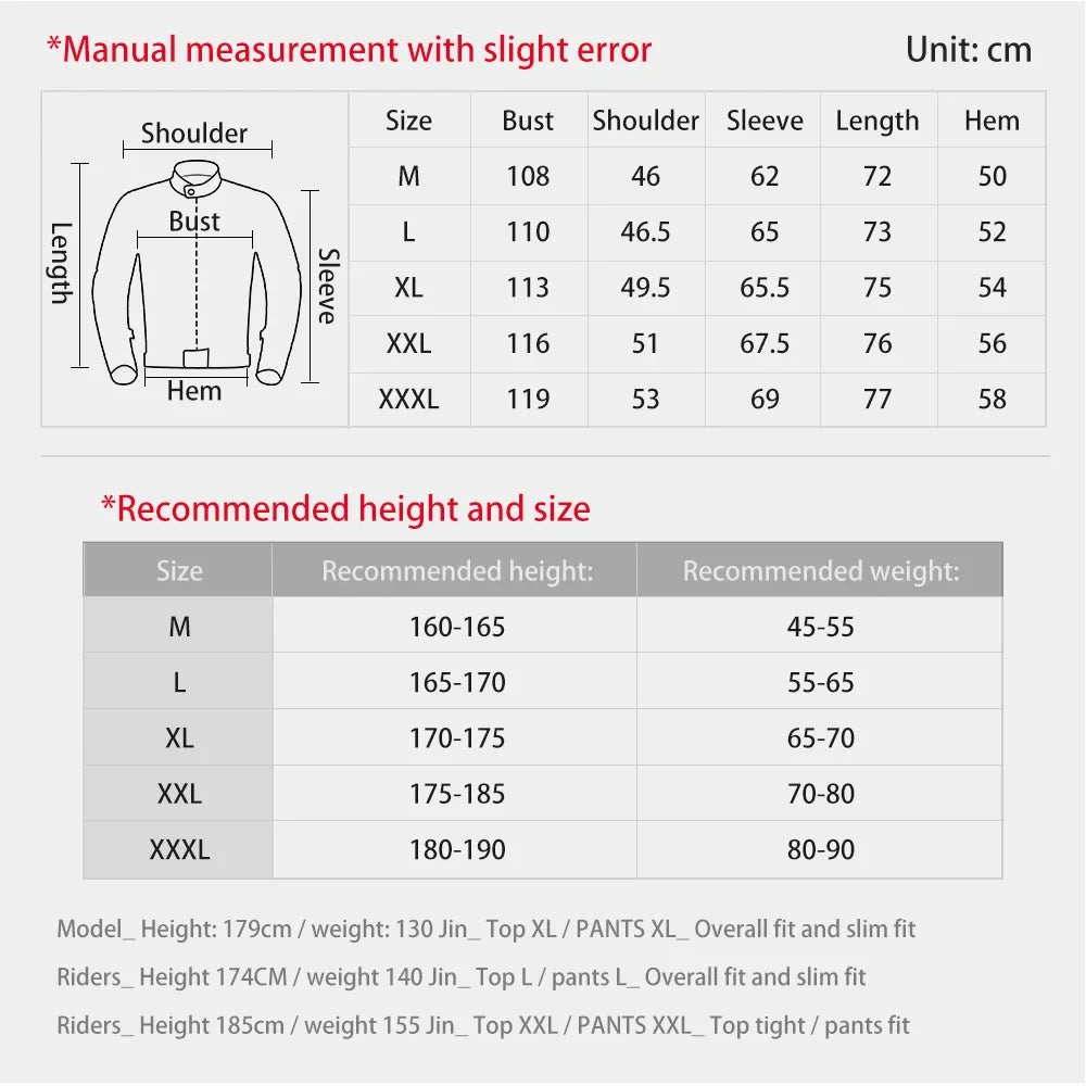 New Motorcycle Jackets Breathable Motorbike Riding Jackets Wear-Resistant Motocross Clothing Built-in Protective Gear