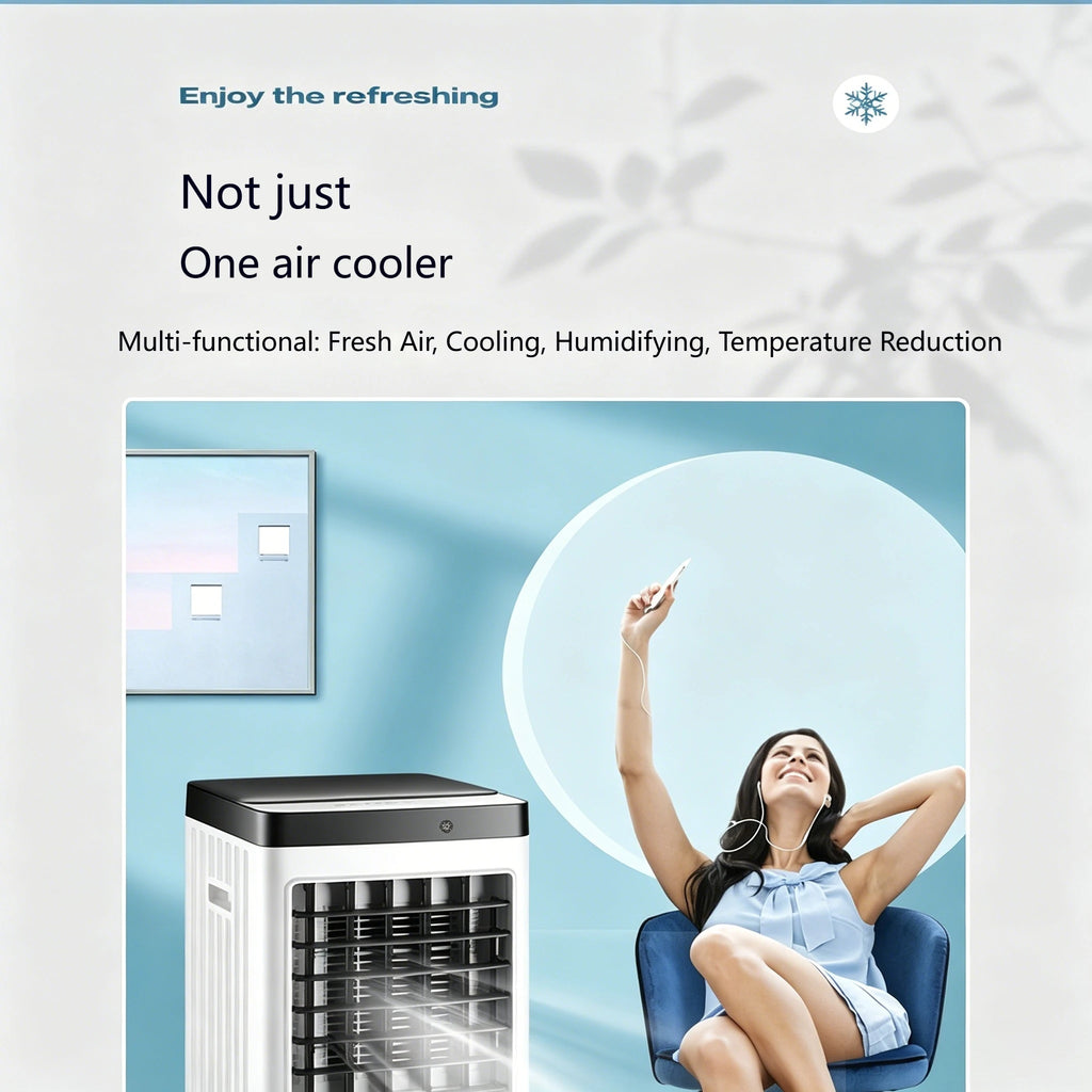 SIHAO Portable Air Conditioner Fan Humidifier Evaporative Cooler with Remote Control 10L Water Tank Strong Wind Silent Cooling