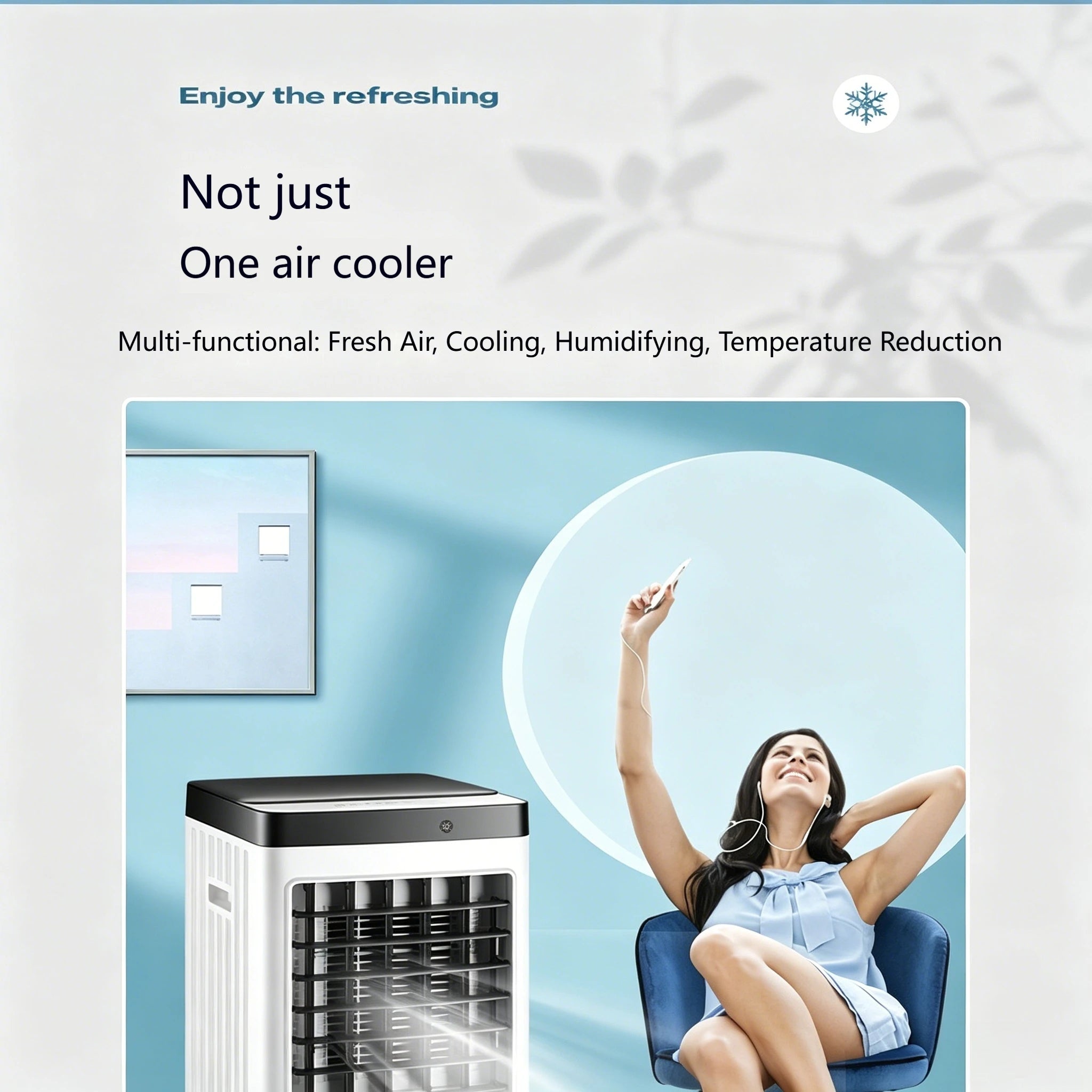 SIHAO Portable Air Conditioner Fan Humidifier Evaporative Cooler with Remote Control 10L Water Tank Strong Wind Silent Cooling