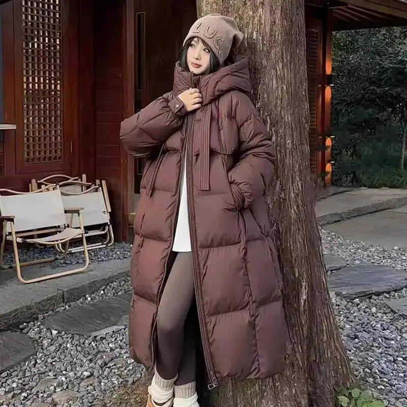 Women's Winter Down Jacket Parkas Brand Luxury Woman Clothes Warm Thick Loose Winter Coats Long Padding Padded Jacket HWY290