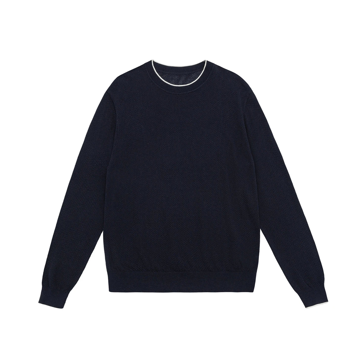 Men's Light Grey round Neck Knitted Sweater Long Sleeve Basic Style Commute Knitted Base Shirt Casual Comfortable Lenzing Fabric