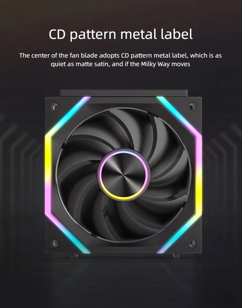 Guangchi V2 building block fan, 120mm case fan,12025 water-cooled fan, 5V ARGB light-emitting fan, convenient for combination.