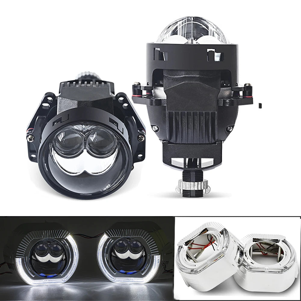 140W 3.0 Inch Dual Hyperboloid Bi LED Projector Lens 35000LM for Hella 3R H4 H7 9005/9006 Car Upgrade Accessories Retrofit