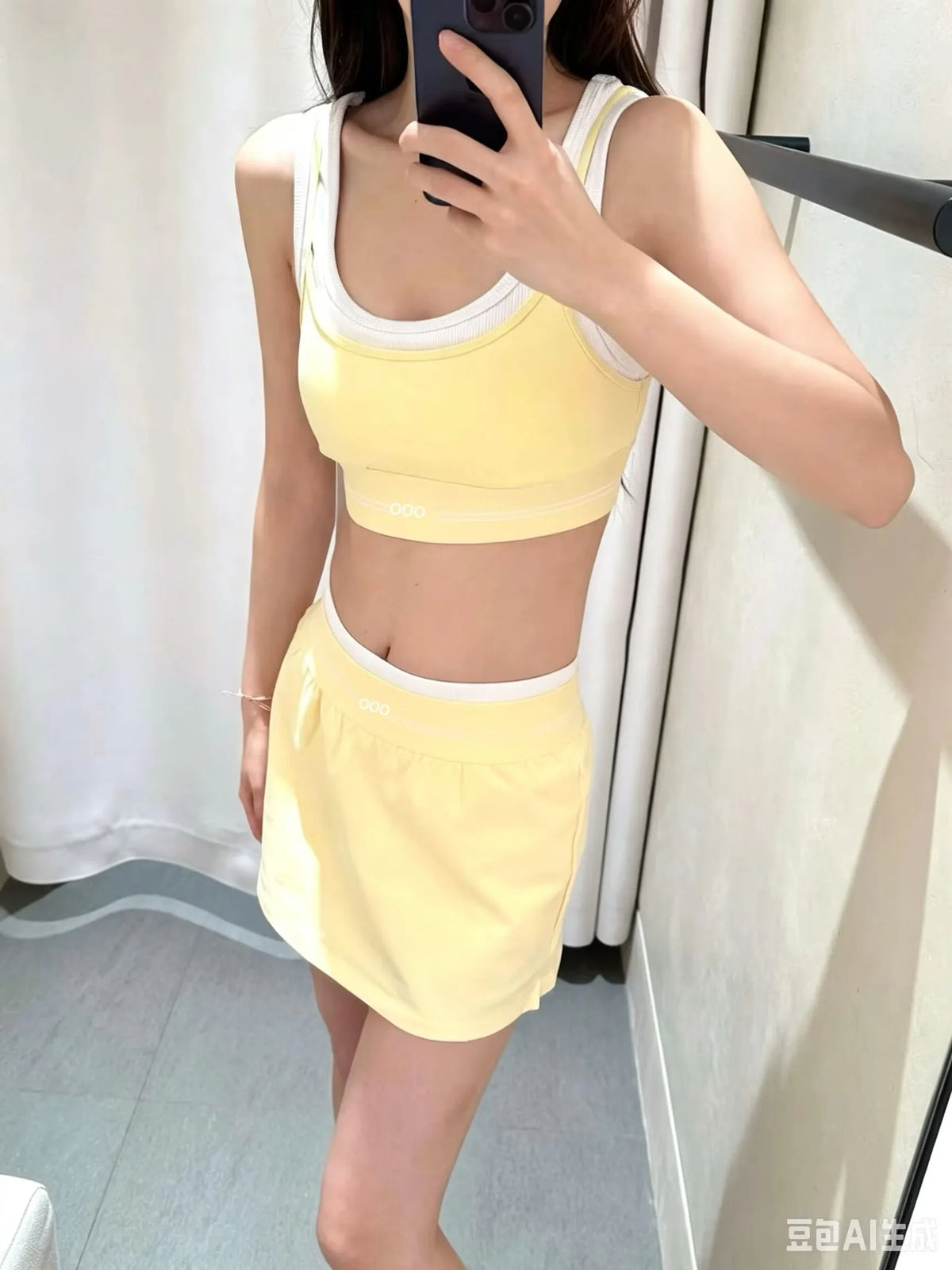 Four-color Cute Printed Camisole Top  Mini Skirt Set with Girly Vibe