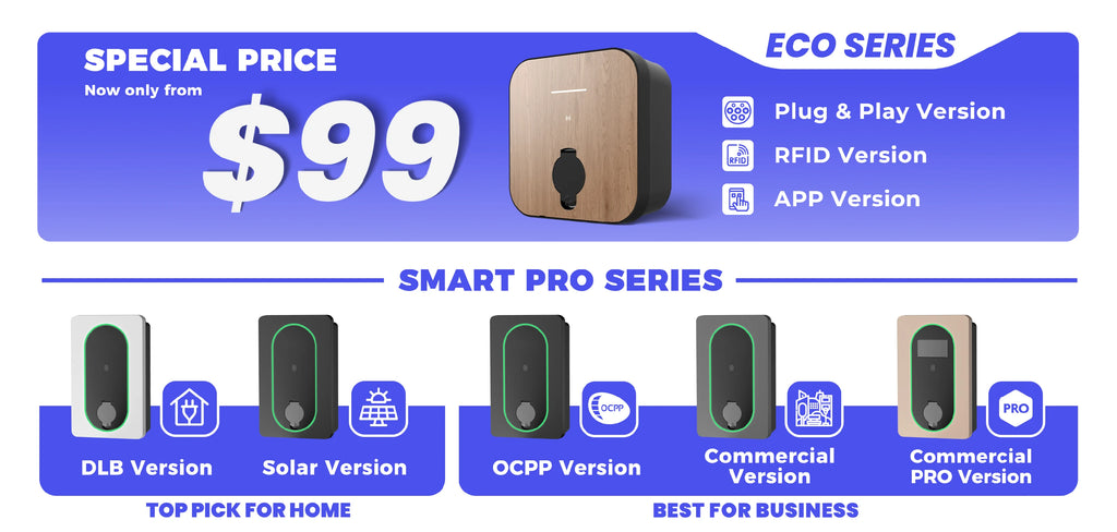 Dynamic Load Balancing EV Charger Type 2 Wallbox 7.4kW 22kW Charging Pile DC Charger EV Charging Solar EV Charger Station DLB