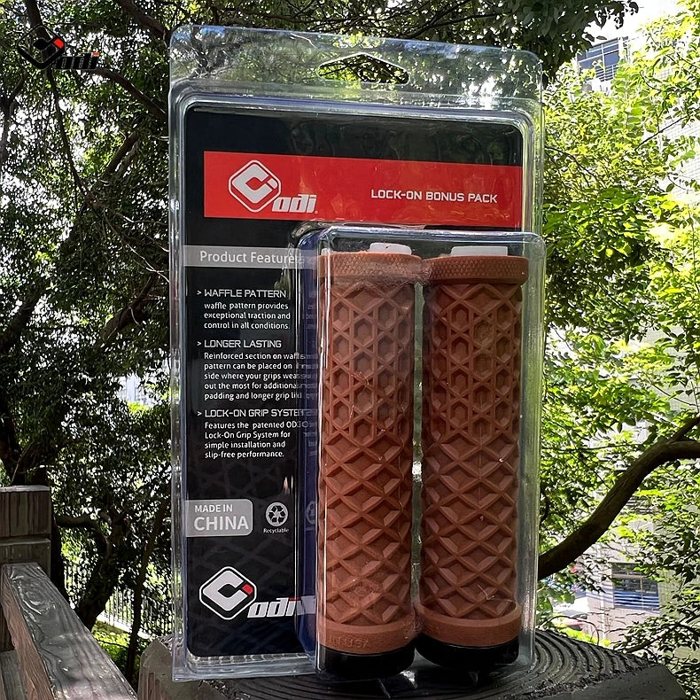 ODI Van Bicycle Handlebar Grips sillicone Lock-On Anti-slip Shock Absorption MTB Double Lock Ring for BMX Folding Bike Parts