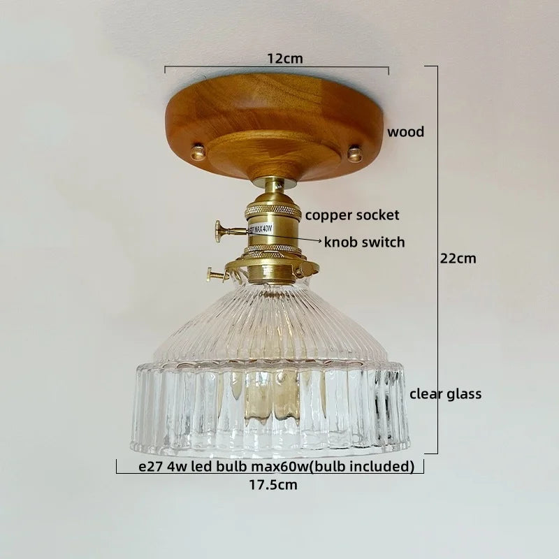 IWHD Walnut Copper LED Ceiling Lights Decoration Aisle Corridor Living Room Light Home Lighting Modern Ceiling lamp Luminaria
