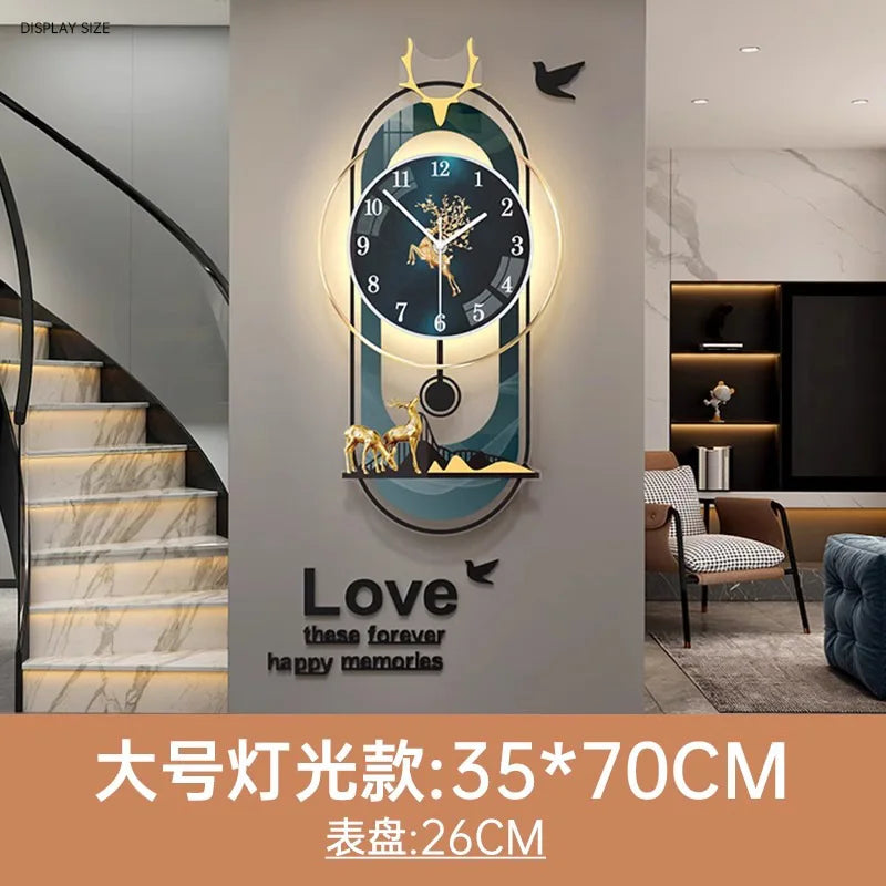 Wall clock household modern light luxury atmosphere decoration wall watch living room simple creative clock wall clock interior