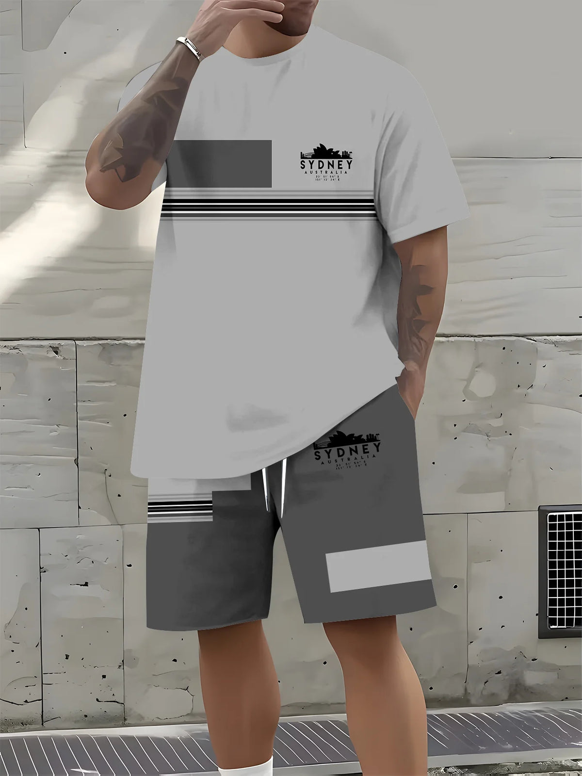 Summer Men's Suit with 3D Printed Patterns Colorful Blending Lightweight Breathable Casual and Fashionable Streetwear Clothing