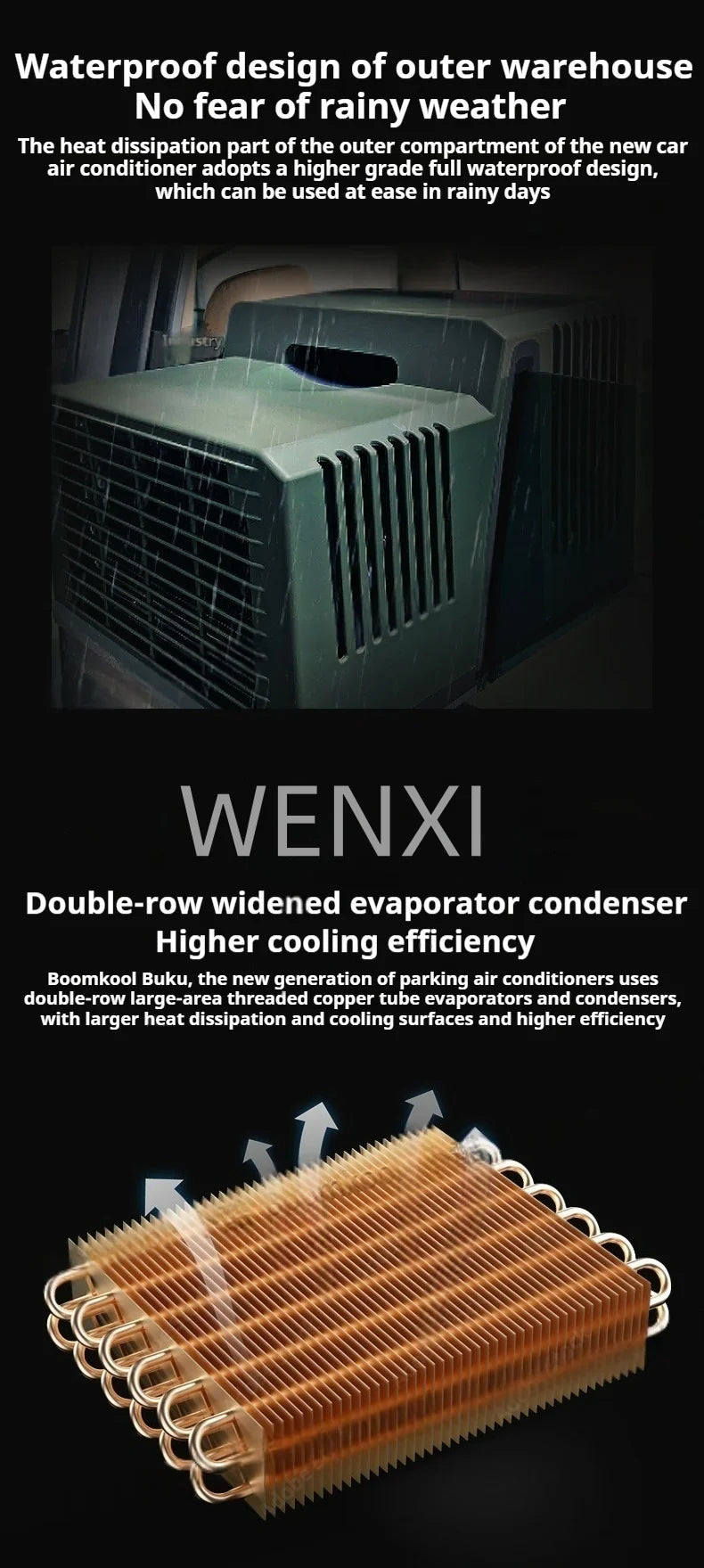 Small Portable Car Energy Saving Air Conditioner Ductless Hassle -Free Portable Parking Air Conditioner for Car Window Mounting