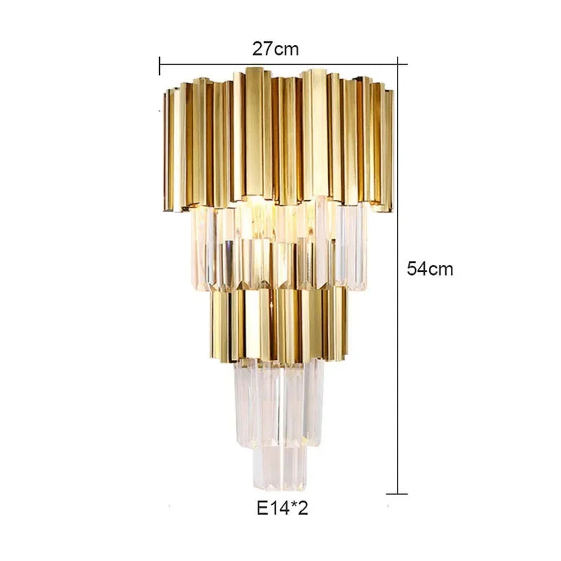 Modern Luxury Crystal Minimalist Creative Living Room Background Wall Staircase Wall Lamp Bedroom Bedside Lamps