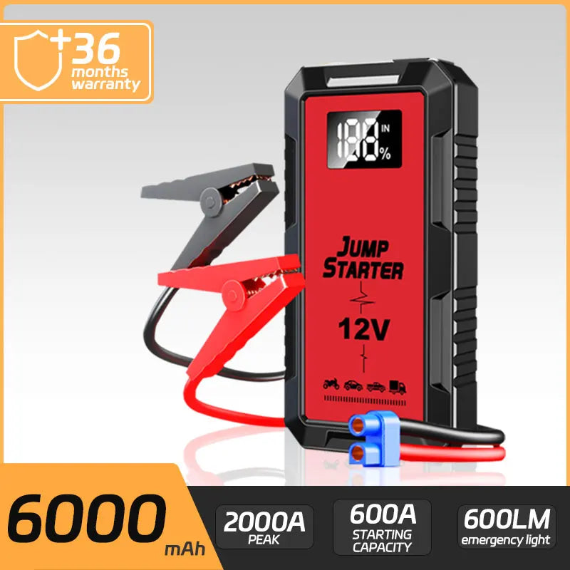 Jump Starter Power Bank 2000A /1000A Portable Car Battery Starter For 12V Car Emergency Booster Starter Starting Device