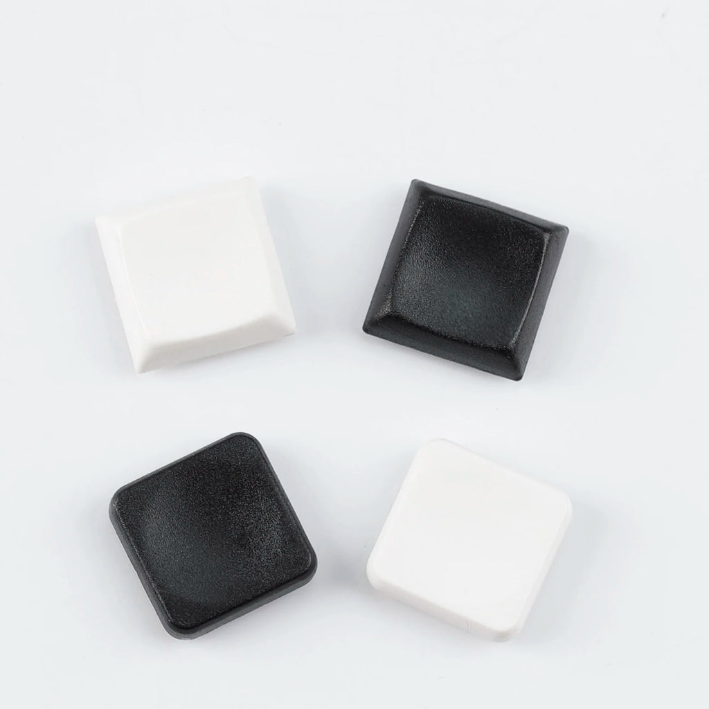 YMDK Square Round 1u Low Profile Blank Black White Keycaps PBT Material DIY for 1350 Switches Mechanical Keyboard